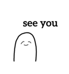 （英語入り）白いおばけちゃん（個別スタンプ：3）