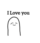 （英語入り）白いおばけちゃん（個別スタンプ：6）
