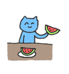 にこにことした猫 5 夏（個別スタンプ：1）