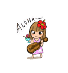 ALOHA ウクレレガール（個別スタンプ：1）