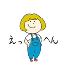 サロペットの女の子2（個別スタンプ：1）
