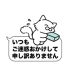 長毛白猫✨敬語・丁寧語・デカ文字✨大和猫（個別スタンプ：9）