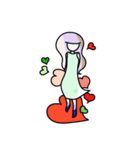 ハートloveの女の子3（個別スタンプ：1）