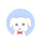 しろい垂れ耳犬のスタンプ（個別スタンプ：1）