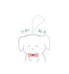 しろい垂れ耳犬のスタンプ（個別スタンプ：4）