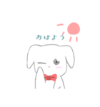 しろい垂れ耳犬のスタンプ（個別スタンプ：6）