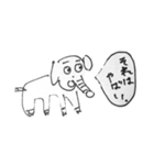 平和な動物と猫（幼稚園児向け）（個別スタンプ：3）