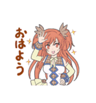 ピンクの女の子たちのスタンプ（個別スタンプ：1）