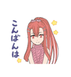 ピンクの女の子たちのスタンプ（個別スタンプ：3）