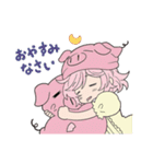 ピンクの女の子たちのスタンプ（個別スタンプ：4）