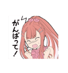 ピンクの女の子たちのスタンプ（個別スタンプ：9）