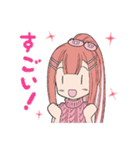 ピンクの女の子たちのスタンプ（個別スタンプ：17）