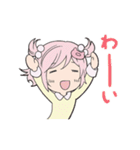 ピンクの女の子たちのスタンプ（個別スタンプ：36）