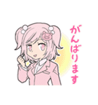 ピンクの女の子たちのスタンプ（個別スタンプ：40）