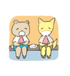 夏を楽しむクマのスタンプ（個別スタンプ：27）