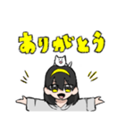 カチューシャちゃんとねこ（個別スタンプ：3）