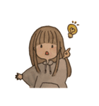 日常使いできる水彩画の女の子スタンプ（個別スタンプ：8）