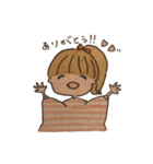 日常使いできる水彩画の女の子スタンプ（個別スタンプ：11）