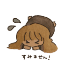 日常使いできる水彩画の女の子スタンプ（個別スタンプ：14）
