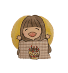 日常使いできる水彩画の女の子スタンプ（個別スタンプ：18）
