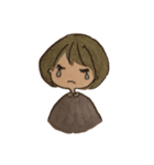 日常使いできる水彩画の女の子スタンプ（個別スタンプ：19）
