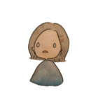 日常使いできる水彩画の女の子スタンプ（個別スタンプ：23）