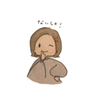 日常使いできる水彩画の女の子スタンプ（個別スタンプ：24）