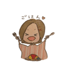 日常使いできる水彩画の女の子スタンプ（個別スタンプ：28）