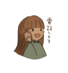 日常使いできる水彩画の女の子スタンプ（個別スタンプ：31）