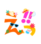 大きい字のカラフル絵文字 夏編 太字 1（個別スタンプ：28）