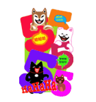 猫1匹、犬3匹、5ヶ国語（個別スタンプ：2）
