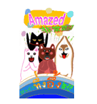 猫1匹、犬3匹、5ヶ国語（個別スタンプ：25）