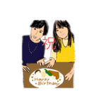 3人組の共同制作スタンプ（個別スタンプ：7）