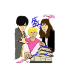 3人組の共同制作スタンプ（個別スタンプ：15）