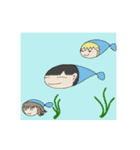 3人組の共同制作スタンプ（個別スタンプ：35）
