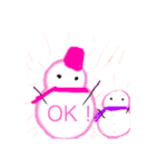 雪だるまの手描きイラストスタンプ（個別スタンプ：5）