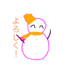 雪だるまの手描きイラストスタンプ（個別スタンプ：7）