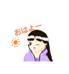 ふんわり鉛筆  女の子（個別スタンプ：4）