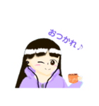 ふんわり鉛筆  女の子（個別スタンプ：6）