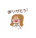 茶髪ショートの女の子（個別スタンプ：1）