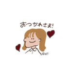 茶髪ショートの女の子（個別スタンプ：5）