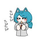 ねこみみブルー髪（個別スタンプ：5）