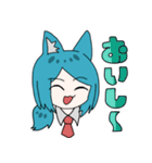 ねこみみブルー髪（個別スタンプ：6）