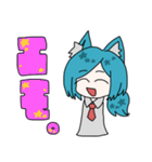 ねこみみブルー髪（個別スタンプ：15）