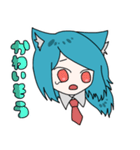 ねこみみブルー髪（個別スタンプ：23）