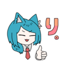 ねこみみブルー髪（個別スタンプ：28）