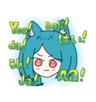 ねこみみブルー髪（個別スタンプ：30）