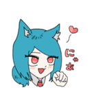 ねこみみブルー髪（個別スタンプ：38）