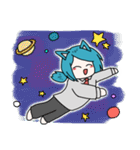 ねこみみブルー髪（個別スタンプ：39）