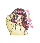 丸くて元気な女の子たち（個別スタンプ：4）